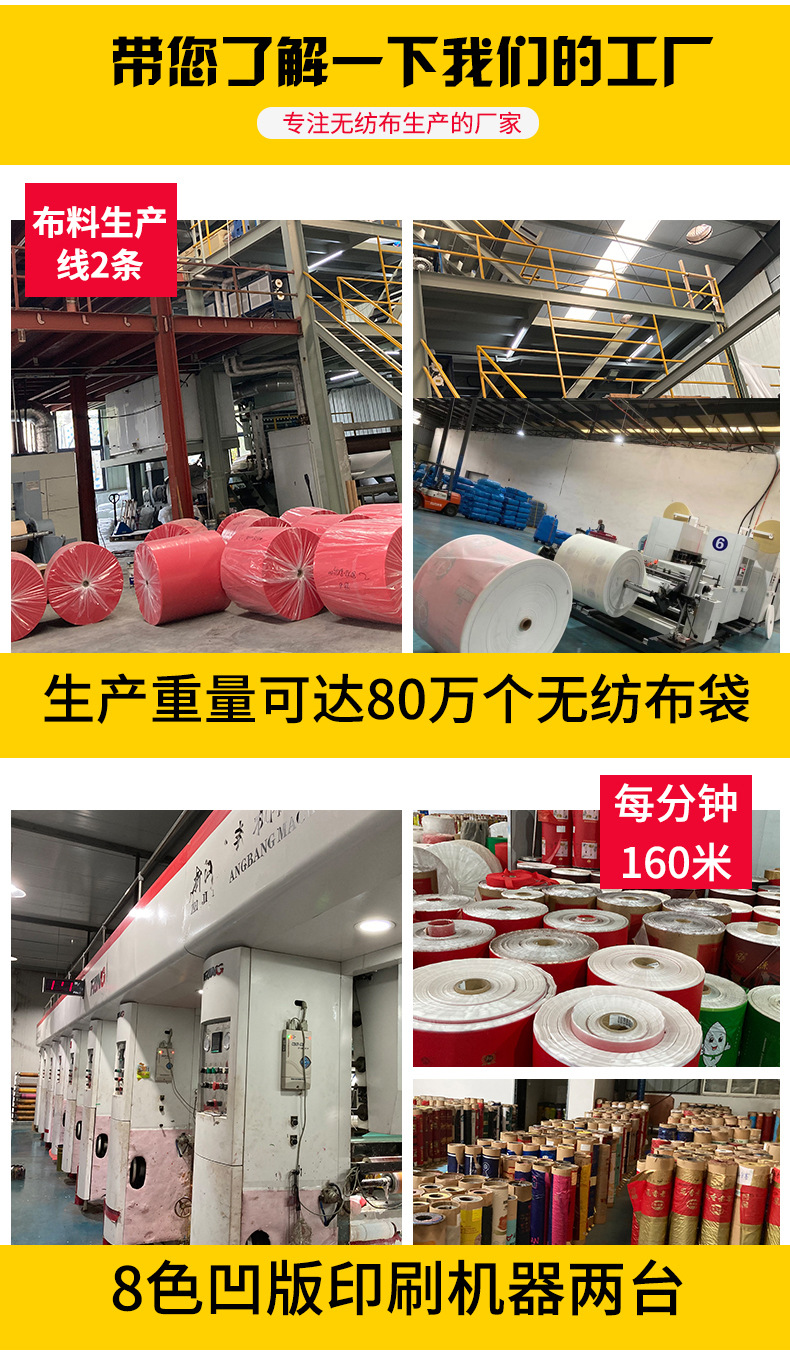 外賣無紡布袋彩印設計LOGO 覆膜無紡布袋 餐飲外賣打包袋定制手提袋