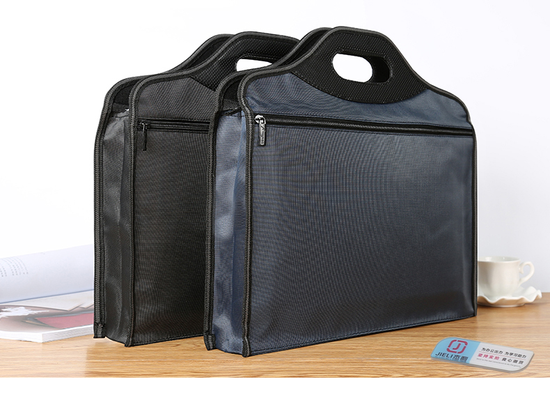 牛津布手提文件袋批發 A4帆布商務拉鏈公文包 宣傳資料袋手拎袋會議袋培訓定制印刷加寬加厚書袋訂做